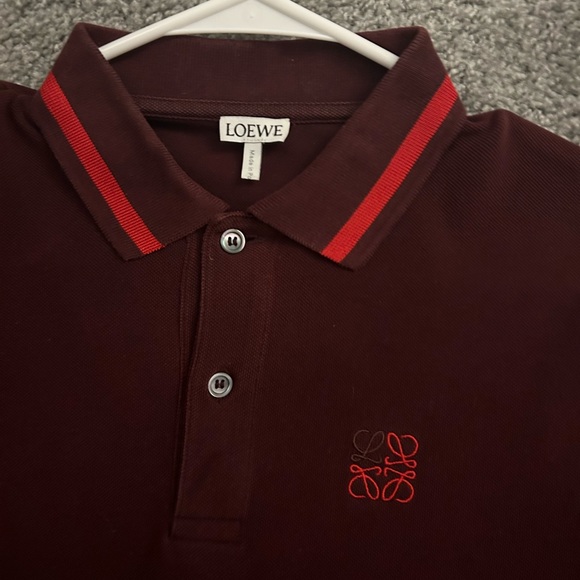 Loewe Burgundy Polo Shirt with Red Accents - Picture 3 of 5